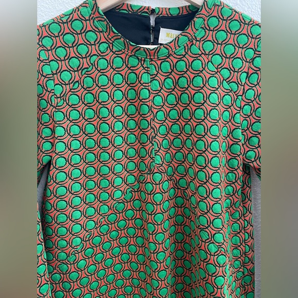 NWT Maeve mod long sleeve dress - small. Green and orange - Picture 2 of 5